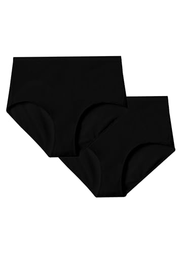 GOLDEN LADY Damen 2 Midi-Slips mit hohem Bund Hipster-Höschen, Schwarz, L (2er Pack) von Golden Lady