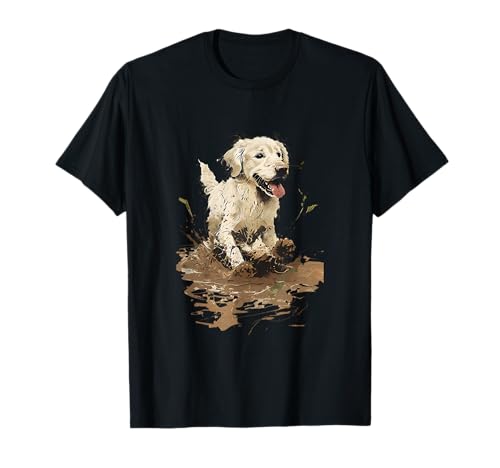Hund spielt im Schlamm Golden Retriever Mama Welpe niedliche Geschenke T-Shirt Hund spielt im Schlamm Golden Retriever Mama Welpe niedliche Geschenke T-Shirt von White Golden Retriever Gifts for Women Men Kids
