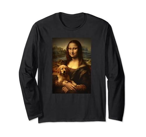 Golden Retriever Mona Lisa Malerei Kunst Hund Mama Papa Langarmshirt Golden Retriever Mona Lisa Malerei Kunst Hund Mama Papa Langarmshirt von Golden Retriever 2024