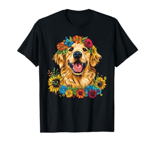 Golden Retriever Hund Süße Blumen Sonnenblume Cottagecore Mama T-Shirt Golden Retriever Hund Süße Blumen Sonnenblume Cottagecore Mama T-Shirt von Golden Retriever ByAxisOne