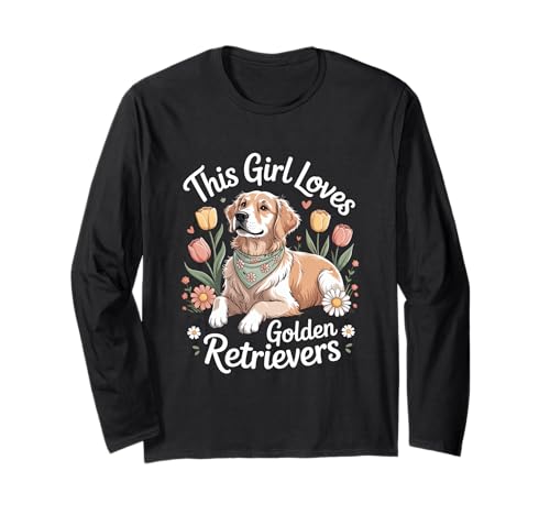 Dieses Mädchen liebt Golden Retriever Girls Golden Retriever Langarmshirt von Golden Retriever Designs for Girls