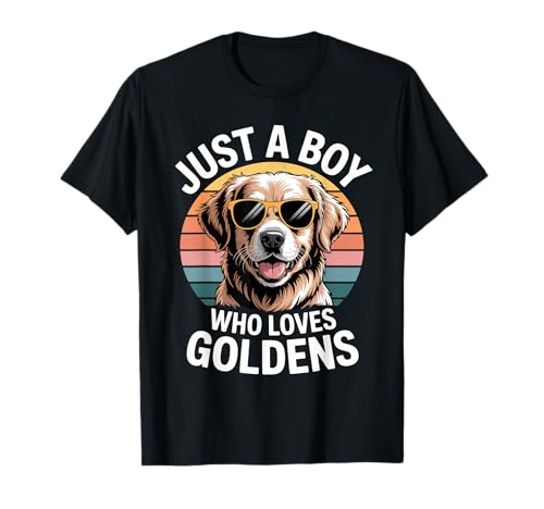 Just A Boy Who Loves Goldens Golden Retriever Hundeliebhaber T-Shirt Just A Boy Who Loves Goldens Golden Retriever Hundeliebhaber T-Shirt von Golden Retriever Dog Lovers Fanatics