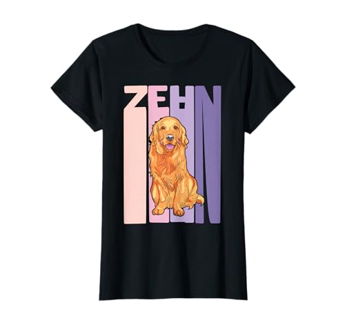 10. Geburtstag Mädchen Golden Retriever Retro Hund T-Shirt 10. Geburtstag Mädchen Golden Retriever Retro Hund T-Shirt von Golden Retriever Fans Mädchen Geburtstag