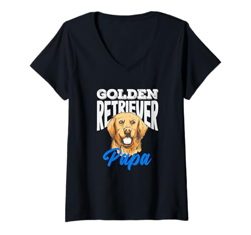 Damen Golden Retriever Papa Lustiger Hunde Spruch Design T-Shirt mit V-Ausschnitt Damen Golden Retriever Papa Lustiger Hunde Spruch Design T-Shirt mit V-Ausschnitt von Golden Retriever Fun Hundesprüche
