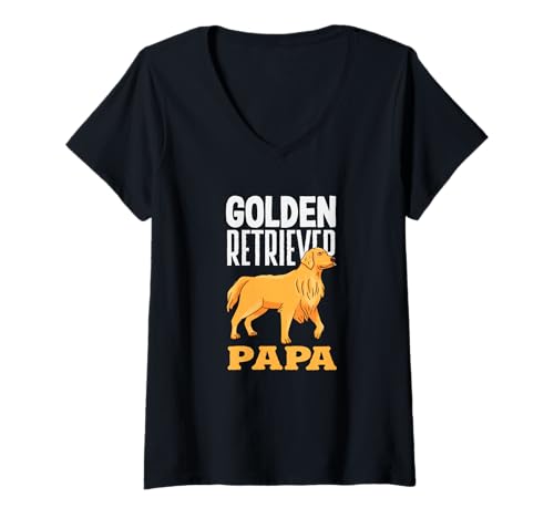 Damen Golden Retriever Papa Lustiger Hunde Spruch Design T-Shirt mit V-Ausschnitt Damen Golden Retriever Papa Lustiger Hunde Spruch Design T-Shirt mit V-Ausschnitt von Golden Retriever Fun Hundesprüche