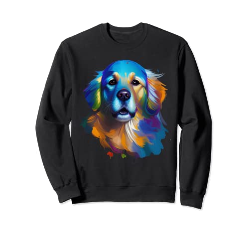 Lustige Aquarellfarbe mit Golden Retrieverkopf Sweatshirt von Golden Retriever Goldie Water Color Art by Zeffe