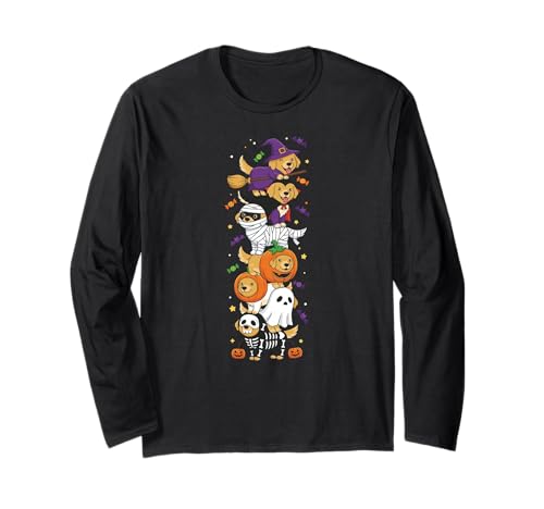 Golden Retriever Hexe Vampir Geist Halloween Herren Damen Langarmshirt Golden Retriever Hexe Vampir Geist Halloween Herren Damen Langarmshirt von Golden Retriever Halloween Skeleton Mummy Outfits