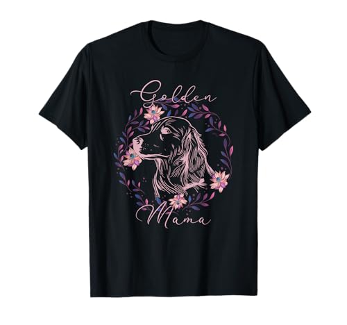 Golden Retriever Hundemama Hunde Mama Blumen Flowers T-Shirt Golden Retriever Hundemama Hunde Mama Blumen Flowers T-Shirt von Golden Retriever Hundehalter Hund Blumen Flower