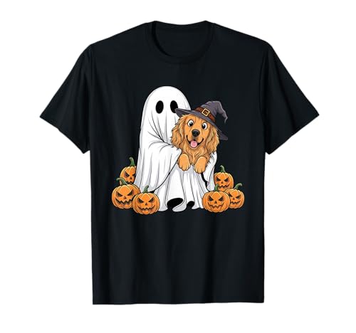 Ghost Golden Retriever Kürbis Halloween Kinder Herren Damen T-Shirt von Golden Retriever Lovers Halloween Outfits Boy Girl