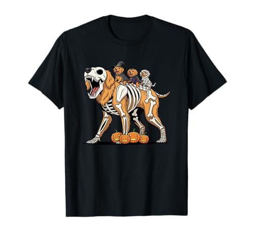 Golden Retriever Skelett Mama Hexe Halloween Herren Damen T-Shirt von Golden Retriever Lovers Halloween Outfits Boy Girl