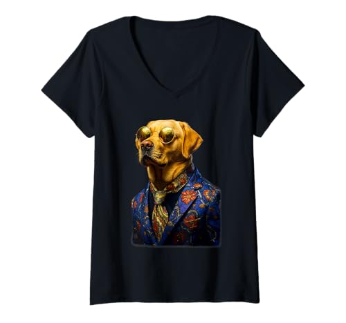 Damen Golden Retriever Rock On Life ist ein Hundeliebhaber von Golden Canine T-Shirt mit V-Ausschnitt Damen Golden Retriever Rock On Life ist ein Hundeliebhaber von Golden Canine T-Shirt mit V-Ausschnitt von Golden Retriever Lovers Vibe