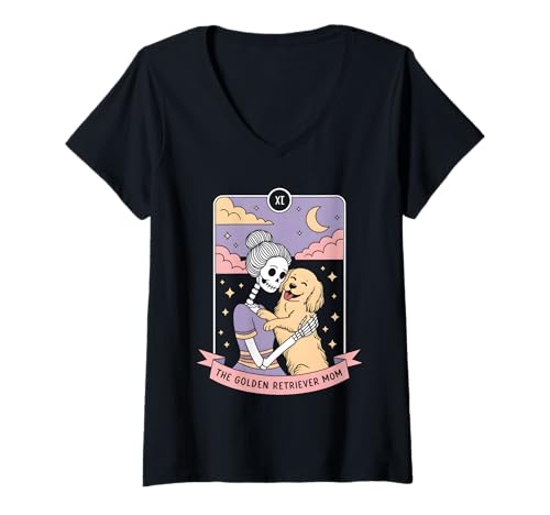 Damen Die Golden Retriever-Mutter T-Shirt mit V-Ausschnitt Damen Die Golden Retriever-Mutter T-Shirt mit V-Ausschnitt von Golden Retriever Mama Tarot