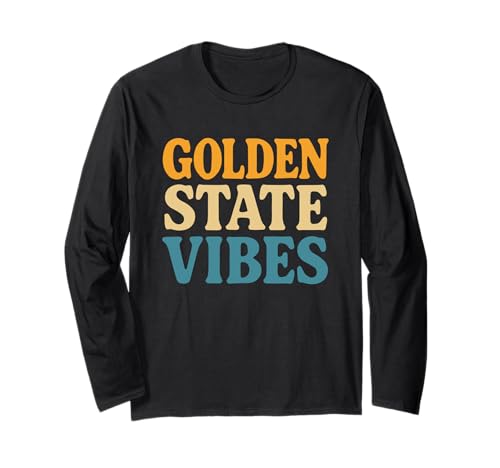 Golden State Vibes Retro California Shirt Herren Damen Teenager Langarmshirt von Golden State Retro Travel Surf Adventure Shirts