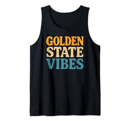 Golden State Vibes Retro California Shirt Herren Damen Teenager Tank Top von Golden State Retro Travel Surf Adventure Shirts