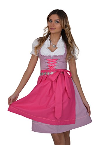 Dirndl Set 3tlg 410gt Trachtenkleid Erikaviolett 36 von Golden Trachten