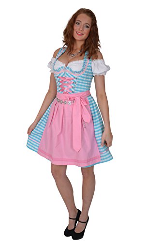 Dirndl Set 3tlg Trachtenkleid 449gt Blaukaro. 42 von Golden Trachten