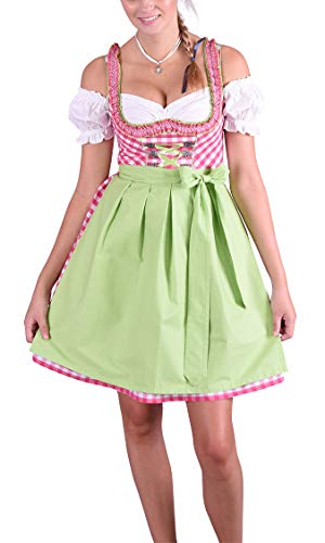 Dirndl Set Trachtenkleid 481GT Pink Weiß kariert 36 von Golden Trachten