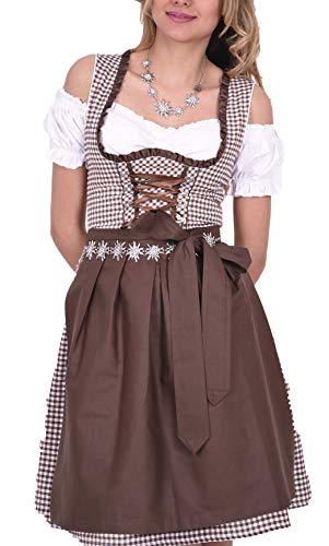 Dirndl Trachtenkleid 478GT Braun kariert (38) von Golden Trachten