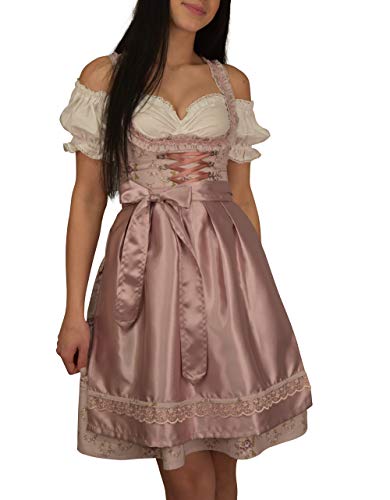 Golden Trachten Dirndl Set Trachtenkleid Pastelviolett fein geblümt Gr 34 bis 42 522GT (38) von Golden Trachten