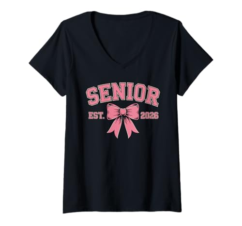 Damen Senior 2026 Ruhestand Design Schleife T-Shirt mit V-Ausschnitt Damen Senior 2026 Ruhestand Design Schleife T-Shirt mit V-Ausschnitt von Golden Years Style