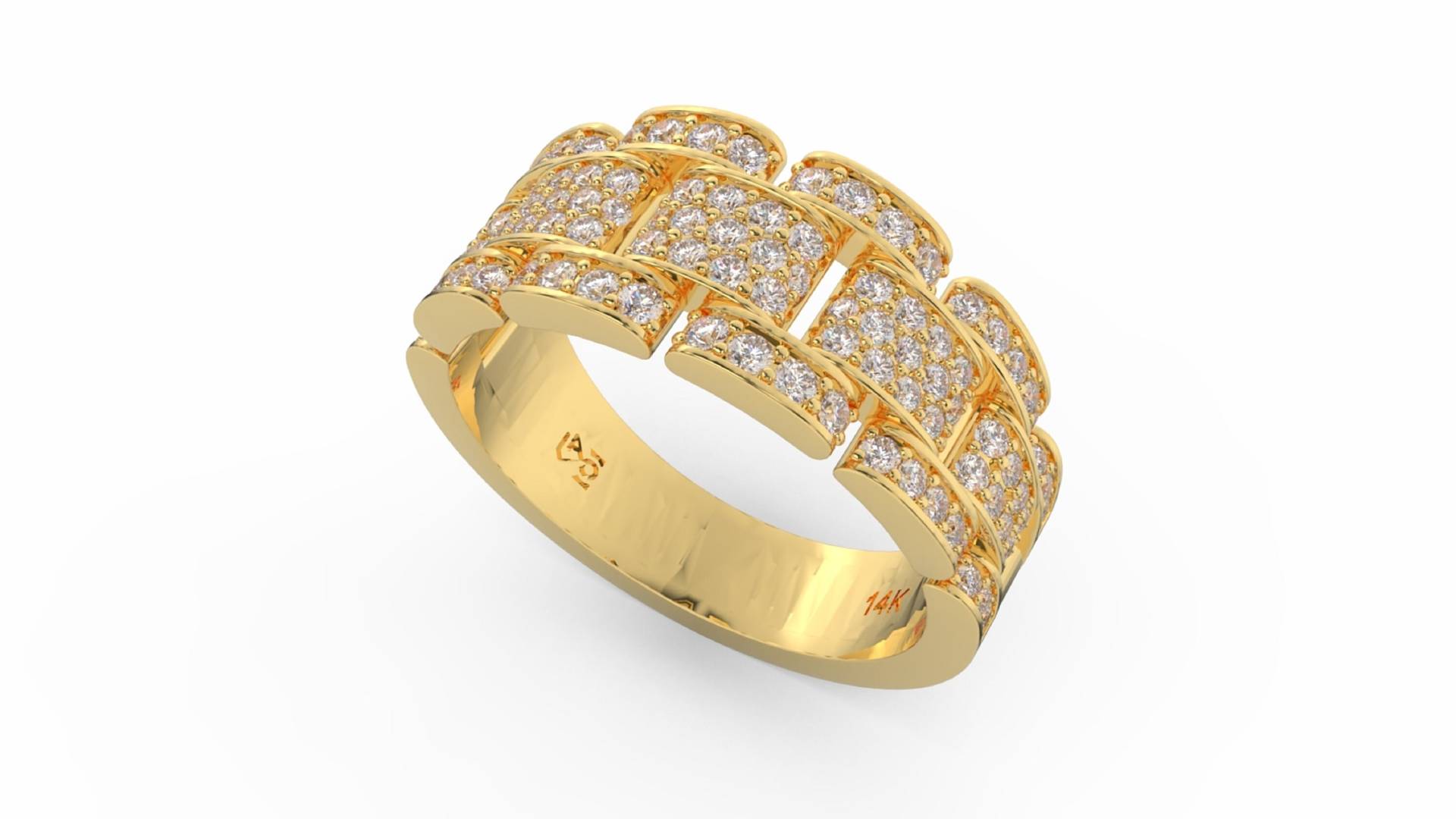 Armband Stil Herrenring, 14K Gold Band 1.23 Diamanten Karat von GoldenAge101