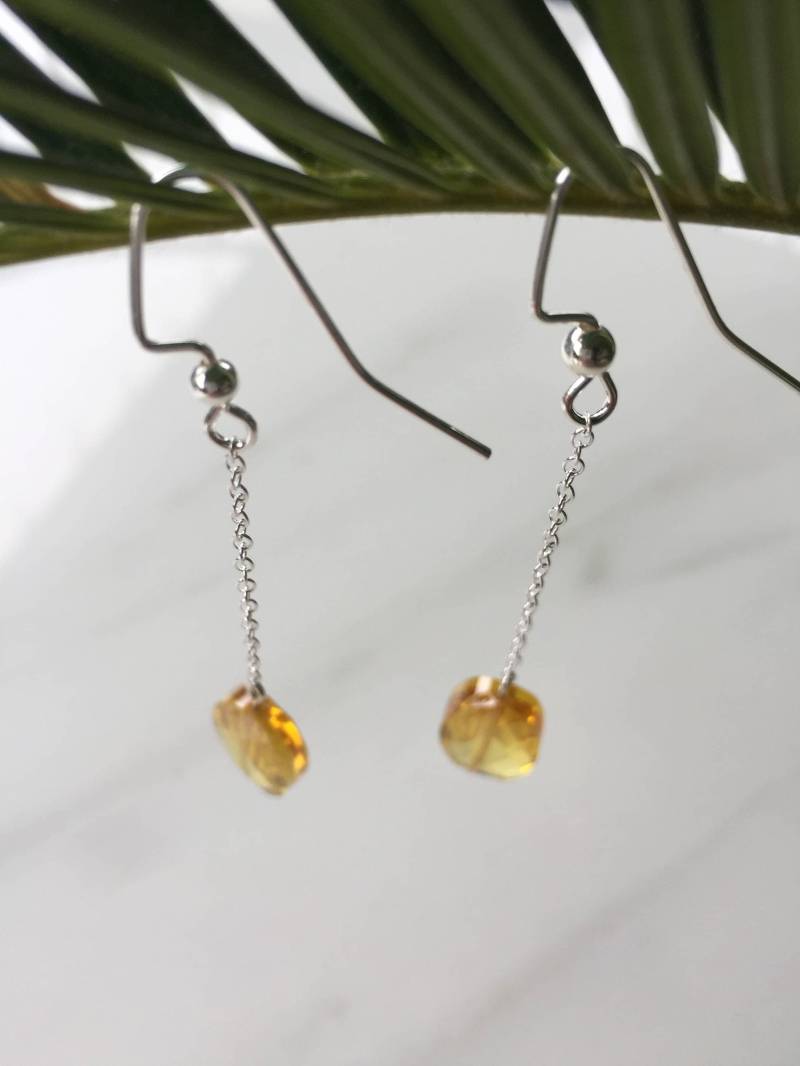 Zitrone Tropfen Ohrring, Kette Gelber Kristall Zirkonia, Cz, Baumeln Ohrring Zitrone Tropfen Ohrring, Kette Gelber Kristall Zirkonia, Cz, Baumeln Ohrring von GoldenBeeJewels