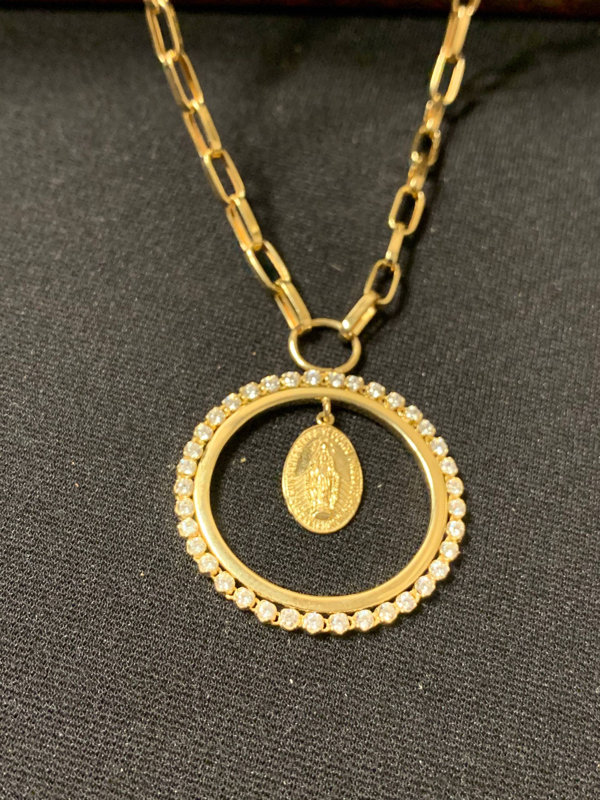 14K Gold Jungfrau Maria Halskette , Miraculous Mutter Religiöse von GoldenCanadaClub