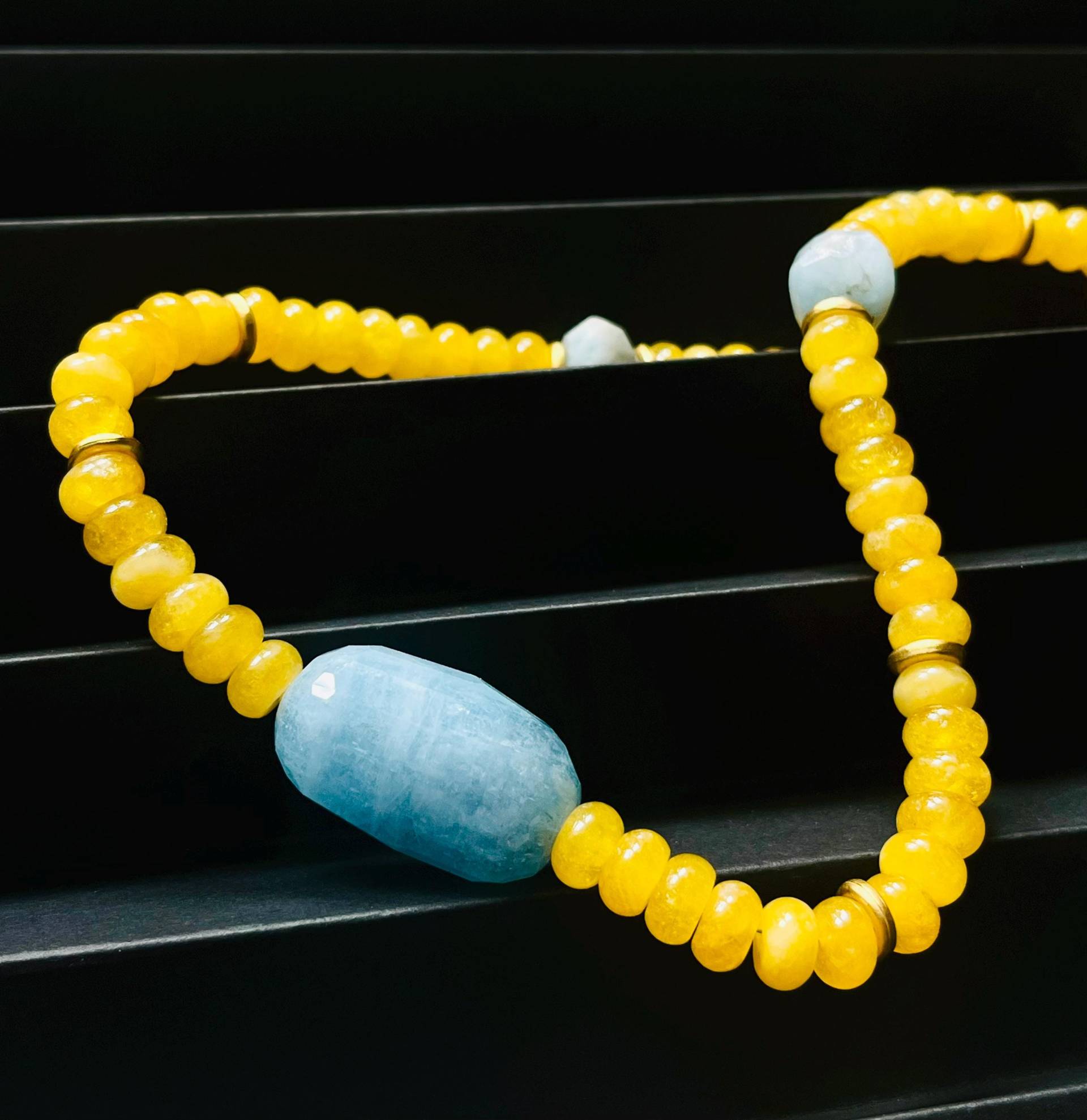 Lux Aquamarin Und Gelbquarz Halskette Lux Aquamarin Und Gelbquarz Halskette von GoldenCityJewels