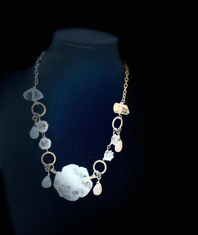 statement Halskette Mit Natürlichem Bergkristall von GoldenCityJewels