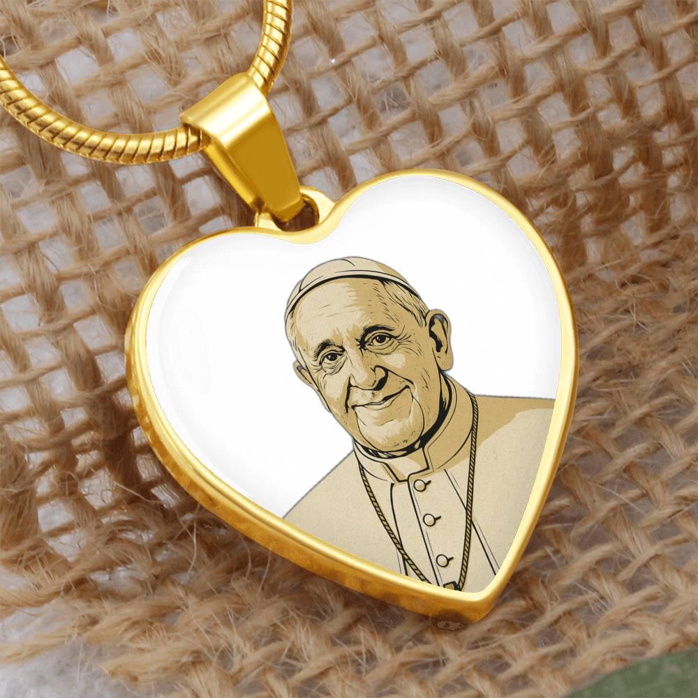 Pope Francis Memorial Heart Necklace Pope Francis Memorial Heart Necklace von GoldenDreamsy