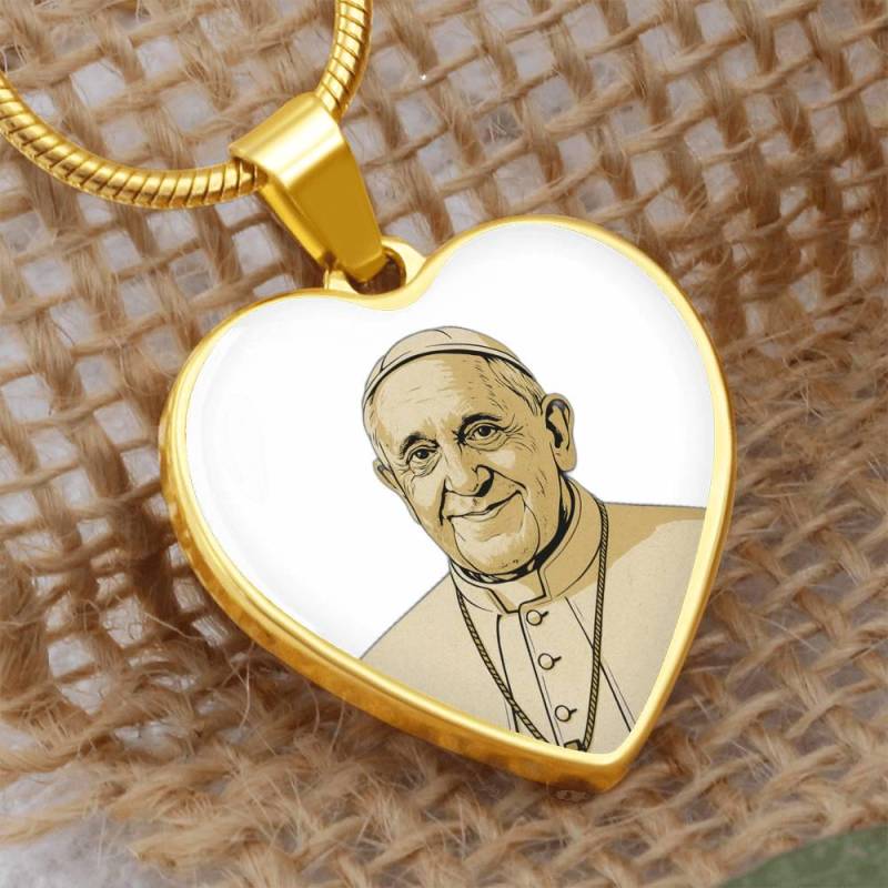 Pope Francis Memorial Heart Necklace von GoldenDreamsy