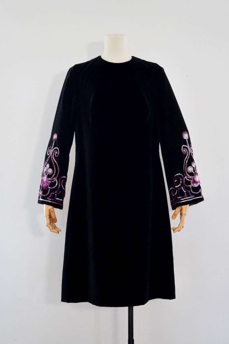 1970Er Jahre Samtkleid, Größe M-L von GoldenGirlClothing