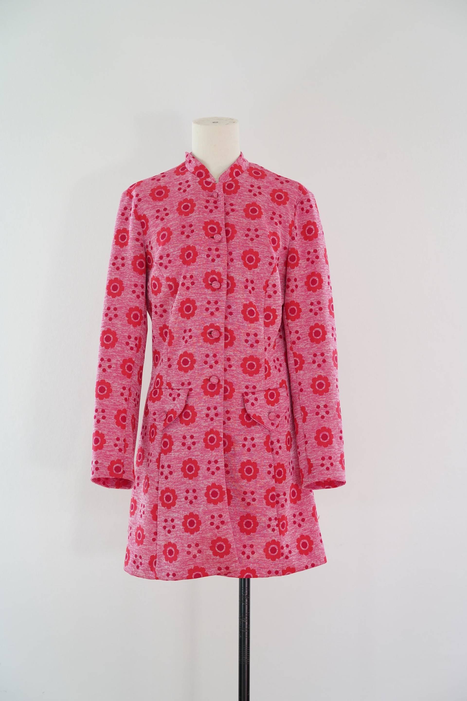 1970Er Jahre Vintage Kleid, 60Er Mini Retro Mod Blumendruck, S-M von GoldenGirlClothing