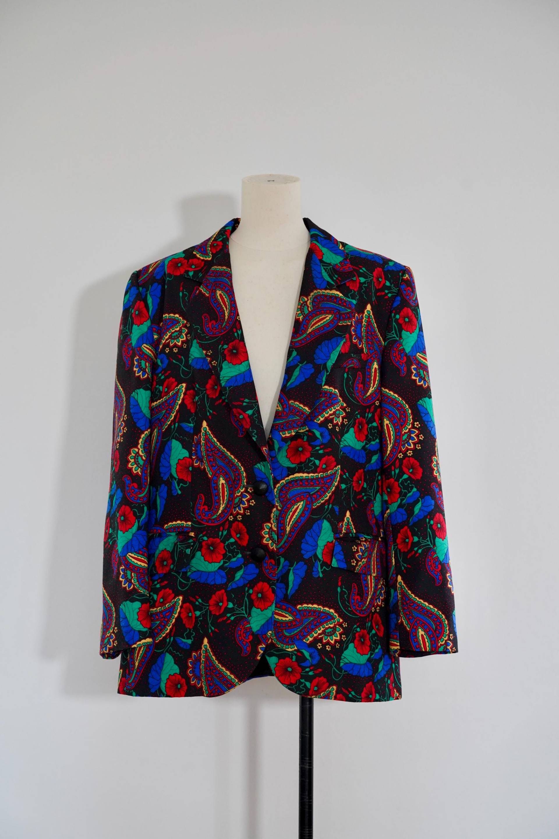1980Er Vintage Blazer Blumen M-L Paisley von GoldenGirlClothing