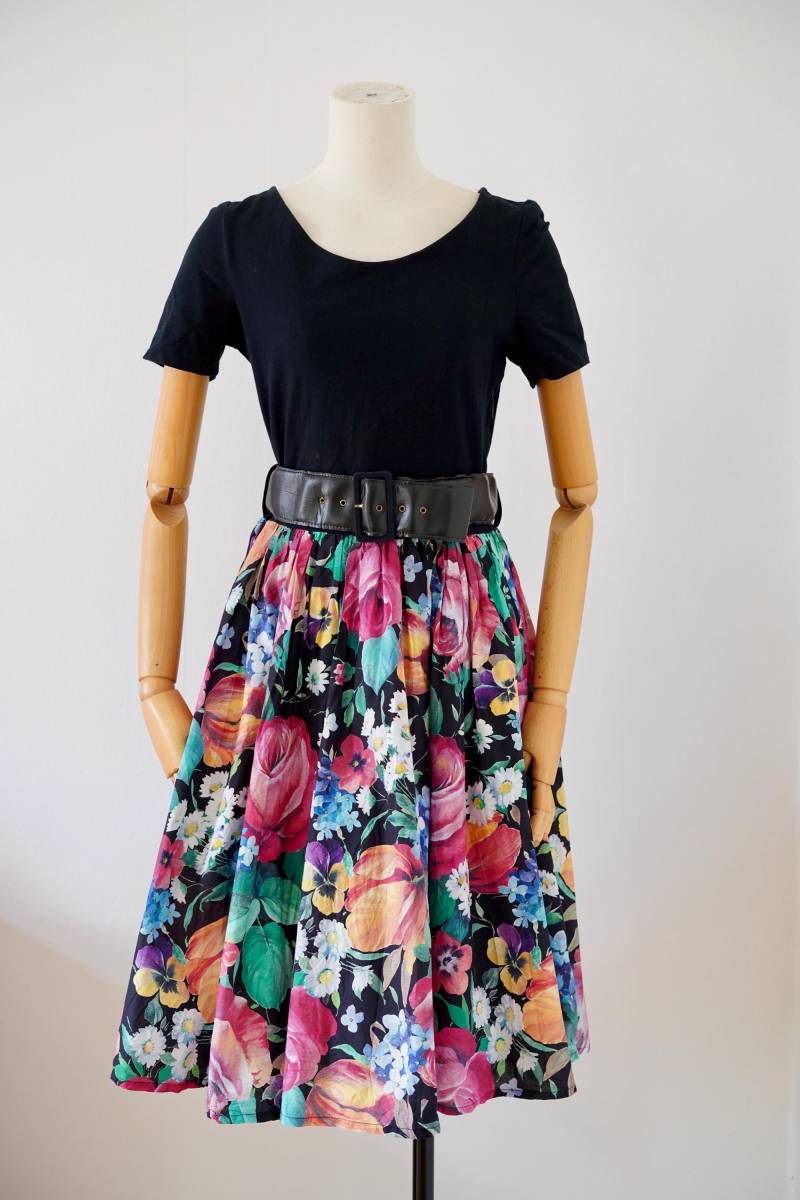 1980Er Vintage Petticoat Blumenkleid Gr. S-M Baumwolle 1980Er Vintage Petticoat Blumenkleid Gr. S-M Baumwolle von GoldenGirlClothing