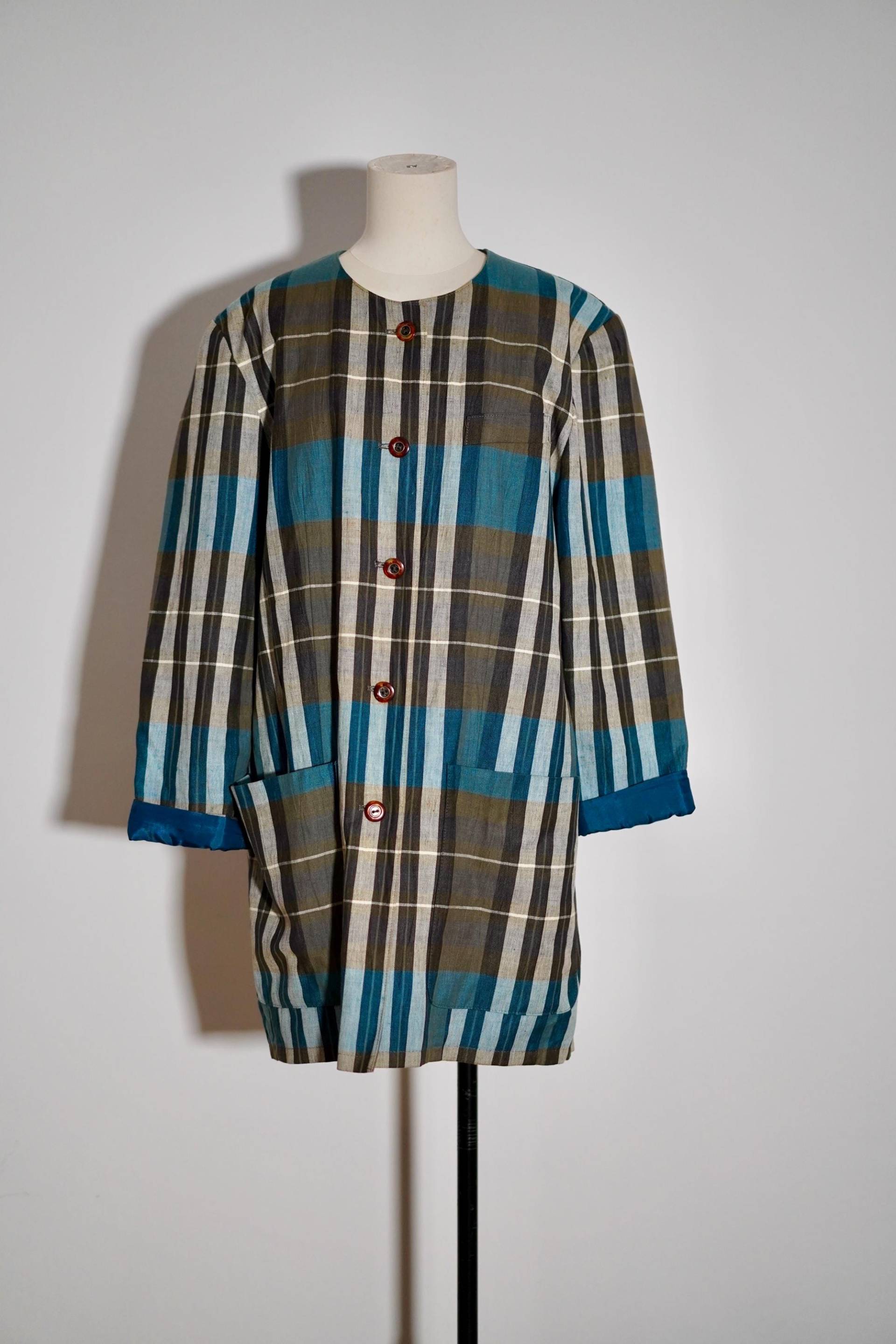 80Er Jahre Vintage Leinen Blazer, L von GoldenGirlClothing