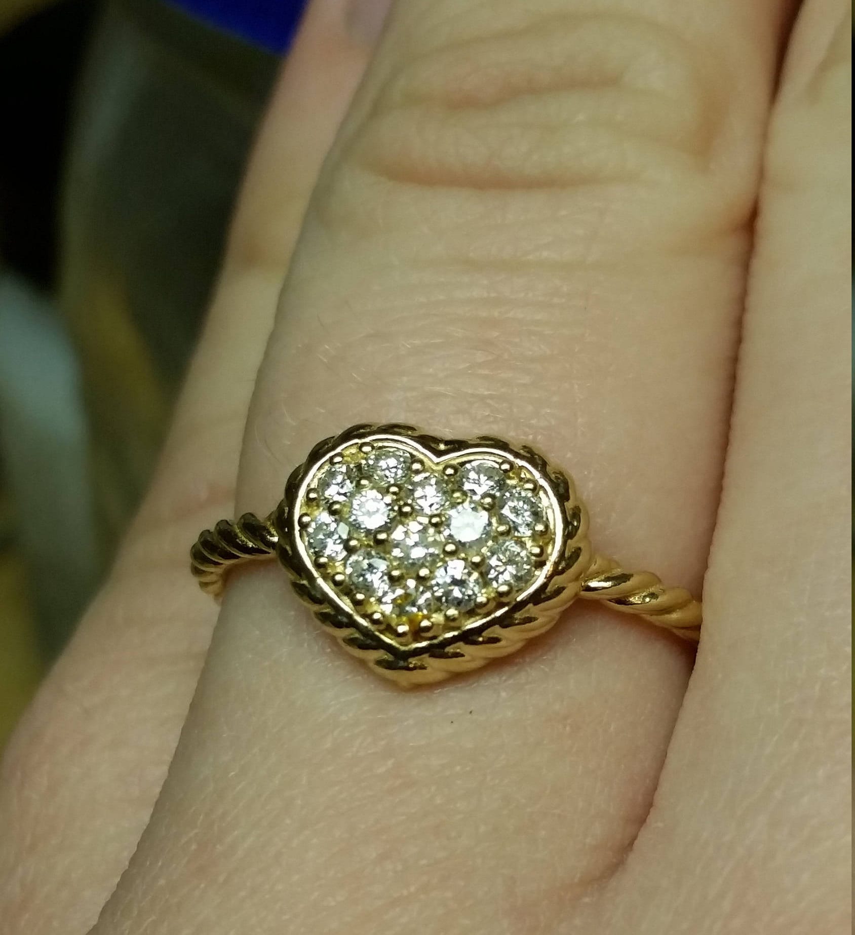 14K Gelbgold Pave "Herz von GoldenHaloDesigns
