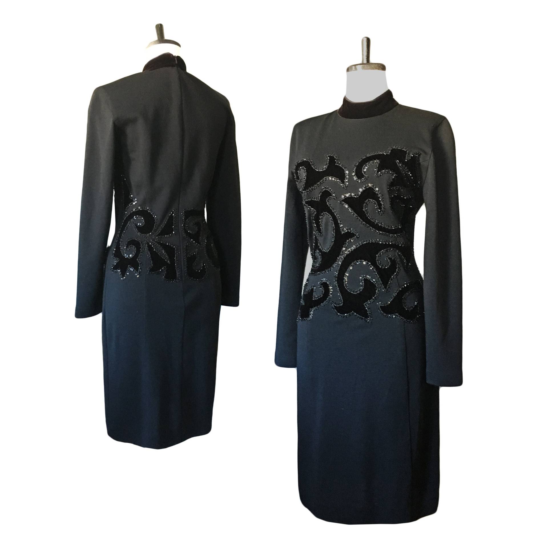 1980Er Jahre New Wave Verziertes Strickkleid - S 1980Er Jahre New Wave Verziertes Strickkleid - S von GoldenHillsVintage