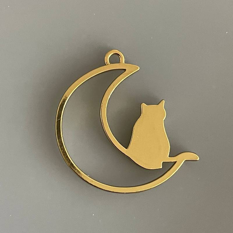 1 Stück Schlüsselanhänger Anhänger Autoanhänger Katze Gold Silber Verbinder Schlüssel Anhänger Uv Resin Rahmen 4cm Höhe von fanfandesignstudio