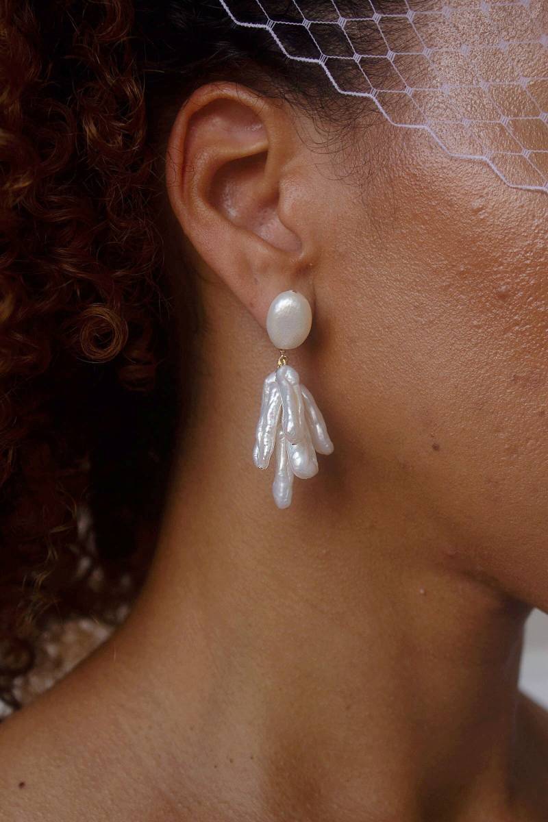 Barock Perlen Braut Ohrringe 14K Gold Filled Hochzeitsschmuck von GoldenLinings