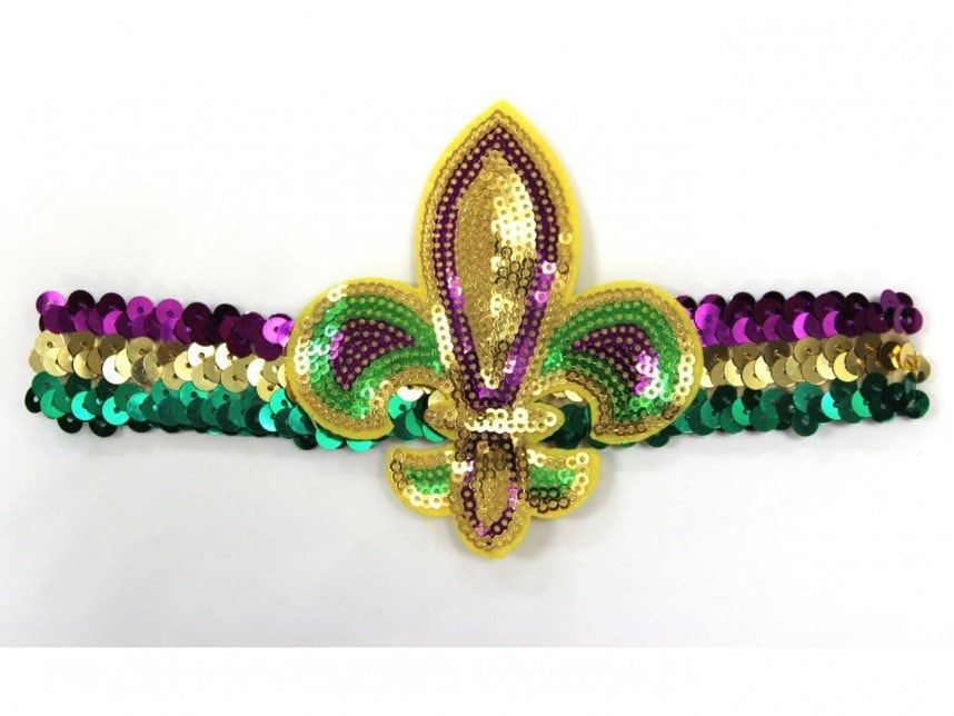Mardi Gras Haarband Große Pailletten Fleur "De Lis Auf Der Seite, Stretch Paillettenband. Paraden, Parties, Kostüme, New Orleans, Nola Passend Mardi Gras Haarband Große Pailletten Fleur "De Lis Auf Der Seite, Stretch Paillettenband. Paraden, Parties, Kostüme, New Orleans, Nola Passend von GoldenRayProductions
