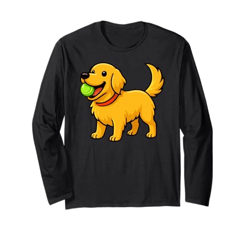 Golden Retriever Apportieren Tierliebhaber Apportieren Mama Papa Kinder Langarmshirt von GoldenRetrieverAxis1