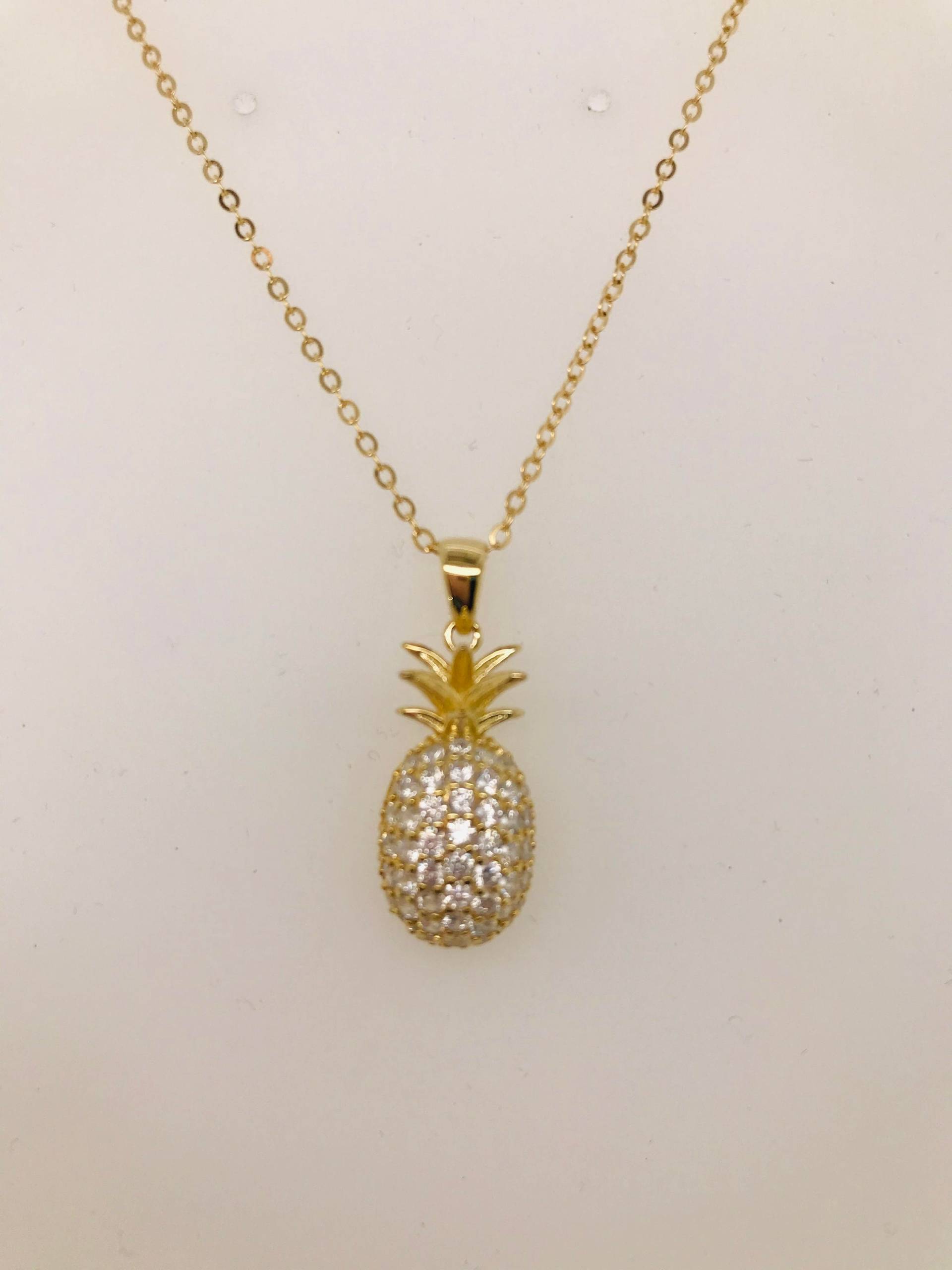 Ananas Verstellbare Halskette Sterling Silber von GoldenSandJewelry