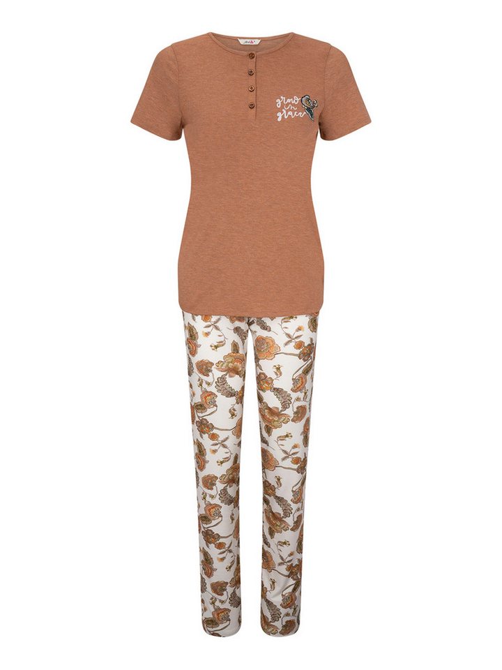 Goldenbay Pyjama Irises (2 tlg) schlafanzug schlafmode bequem von Goldenbay
