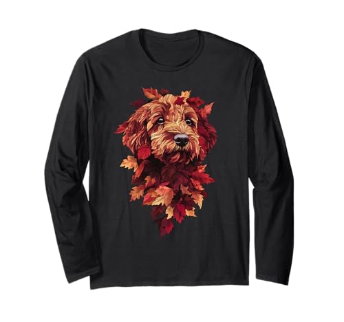 Goldendoodle Labradoodle Herbstlaub Herbst Hund Doodle Mama Langarmshirt von Goldendoodle Autumn Leaves - Fall Gifts