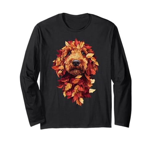 Goldendoodle Labradoodle Herbstlaub Herbst Hund Doodle Mama Langarmshirt von Goldendoodle Autumn Leaves - Fall Gifts
