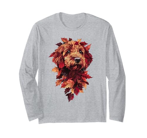 Goldendoodle Labradoodle Herbstlaub Herbst Hund Doodle Mama Langarmshirt von Goldendoodle Autumn Leaves - Fall Gifts