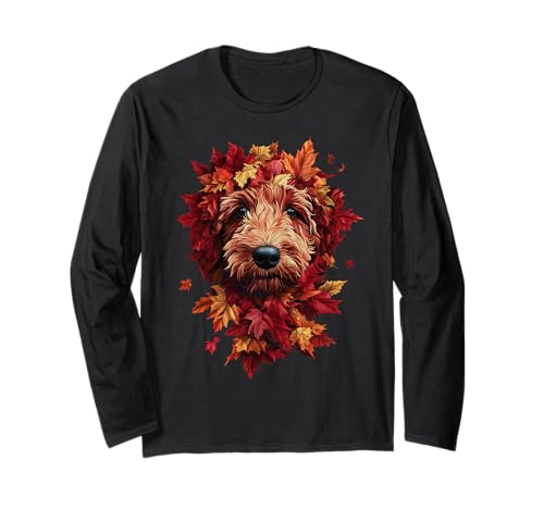 Goldendoodle Labradoodle Herbstlaub Herbst Hund Doodle Mama Langarmshirt von Goldendoodle Autumn Leaves - Fall Gifts