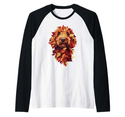 Goldendoodle Labradoodle Herbstlaub Herbst Hund Doodle Mama Raglan von Goldendoodle Autumn Leaves - Fall Gifts