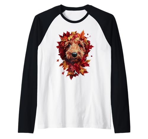 Goldendoodle Labradoodle Herbstlaub Herbst Hund Doodle Mama Raglan von Goldendoodle Autumn Leaves - Fall Gifts